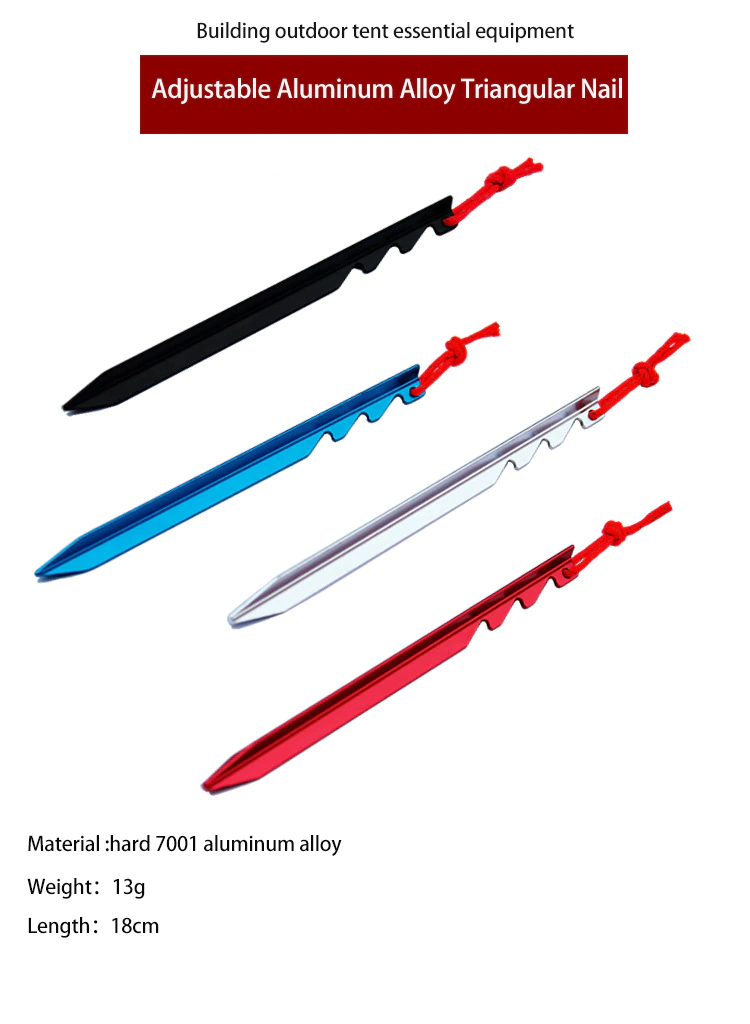 Cheap Goat Tents 20pcs Metal Outdoor Tent Camping Rope  Nails Tent Accessories Equipment  Aluminum Alloy Tent Pegs Tent Nail 18cm Tent Accessories 